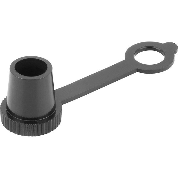 Kipp Folding Screw Cap, 12 mm Dia, Black, Polyethylene K1133.924